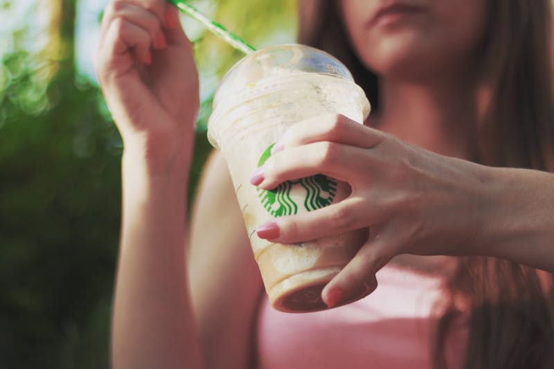 Fountain Drink with ice in a branded cup