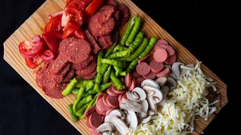 Calexico pizza with roasted chicken and green chili sauce